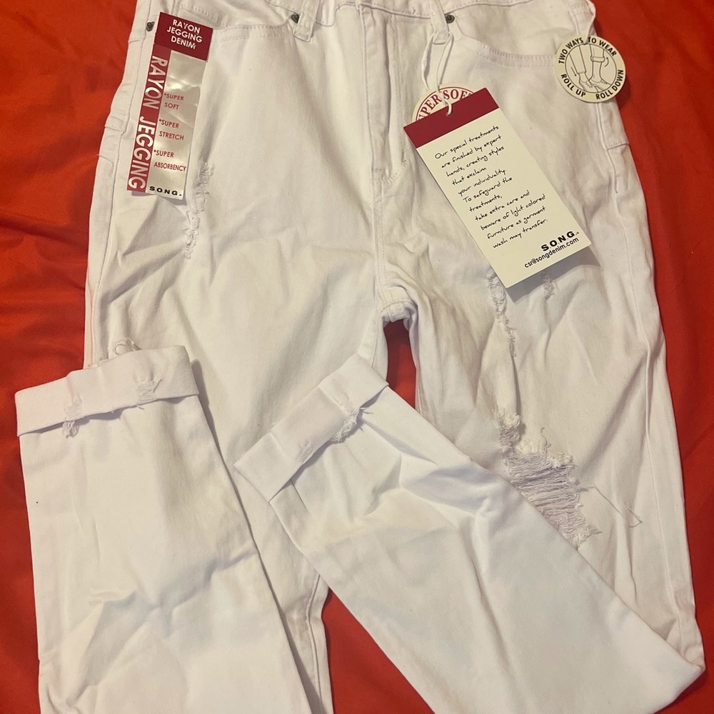 S.O.N.G Curvy Super high rise Skinny Ankle White